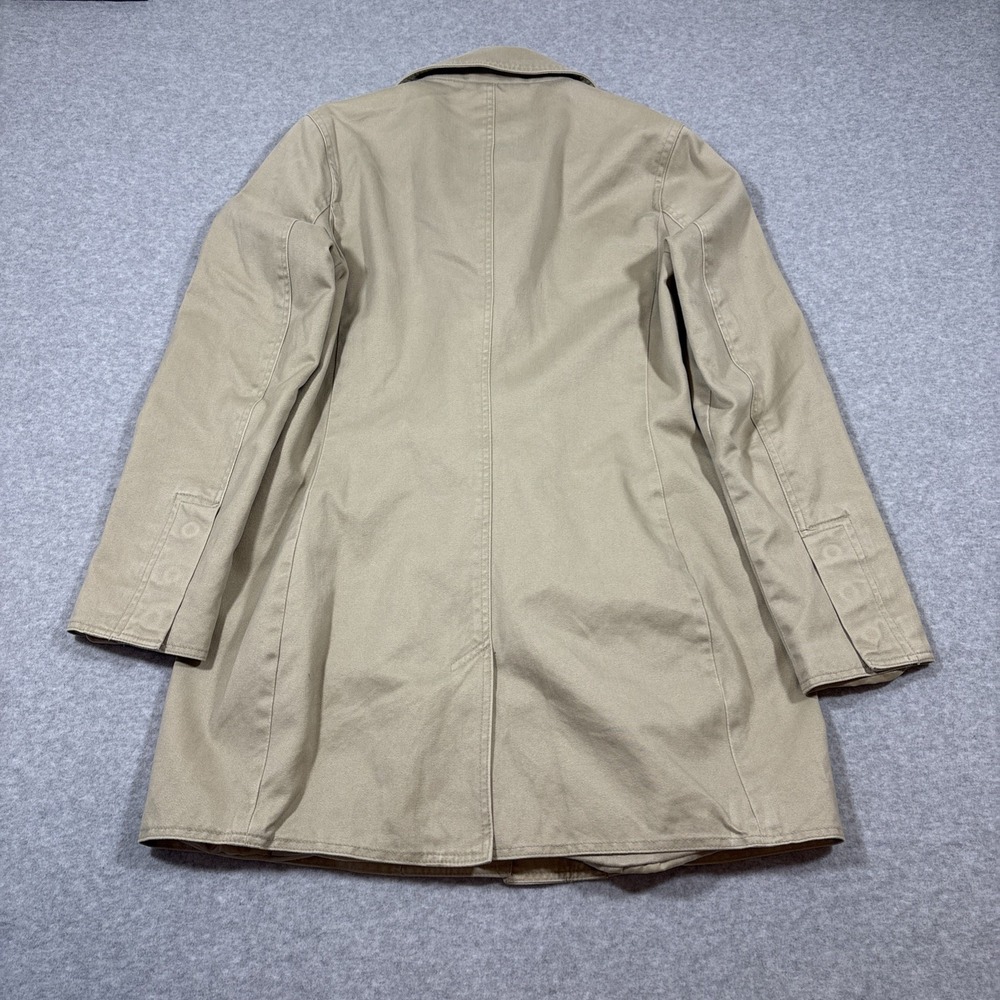 Vintage GAP Trench Coat Womens Sz M Beige Business Preppy Button - Picture 7 of 8